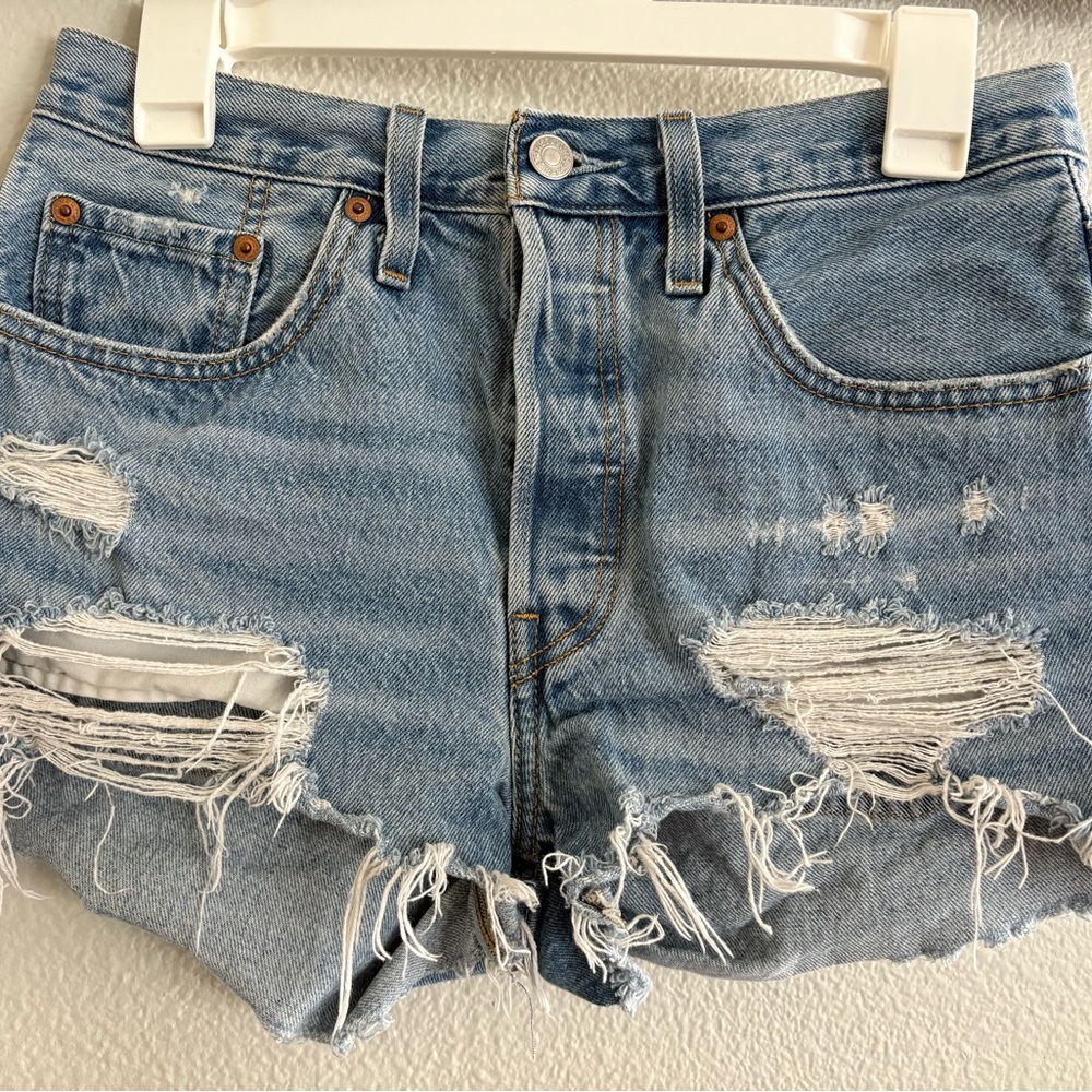 Levi 501 Distressed Denim Women Shorts